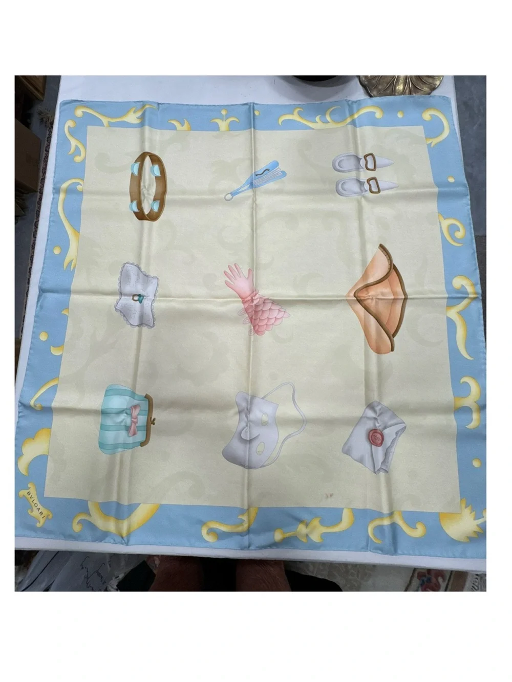 Bvlgari Silk Scarf in box 35” x 35”